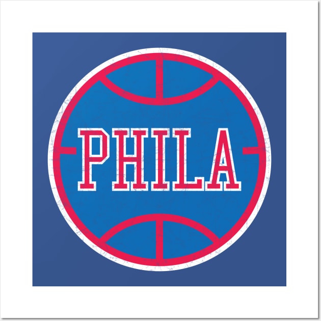 Philadelphia Vintage Basketball Wall Art by WalkDesigns